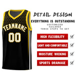 Custom Black Personalized Honeycomb Pattern Sports Uniform Basketball Jersey
