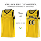 Custom Gold Personalized Honeycomb Pattern Sports Uniform Basketball Jersey