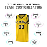 Custom Gold Personalized Honeycomb Pattern Sports Uniform Basketball Jersey
