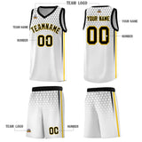 Custom White Personalized Honeycomb Pattern Sports Uniform Basketball Jersey