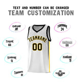Custom White Personalized Honeycomb Pattern Sports Uniform Basketball Jersey