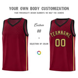 Custom Crimson Personalized Honeycomb Pattern Sports Uniform Basketball Jersey
