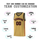 Custom Old Gold Personalized Honeycomb Pattern Sports Uniform Basketball Jersey