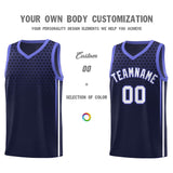 Custom Navy Personalized Honeycomb Pattern Sports Uniform Basketball Jersey