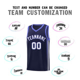Custom Navy Personalized Honeycomb Pattern Sports Uniform Basketball Jersey