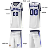 Custom White Personalized Honeycomb Pattern Sports Uniform Basketball Jersey