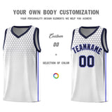Custom White Personalized Honeycomb Pattern Sports Uniform Basketball Jersey