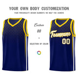 Custom Navy Personalized Honeycomb Pattern Sports Uniform Basketball Jersey