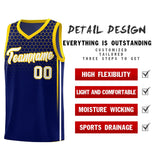 Custom Navy Personalized Honeycomb Pattern Sports Uniform Basketball Jersey