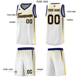 Custom White Personalized Honeycomb Pattern Sports Uniform Basketball Jersey