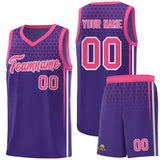Custom Purple Personalized Honeycomb Pattern Sports Uniform Basketball Jersey