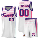 Custom White Personalized Honeycomb Pattern Sports Uniform Basketball Jersey