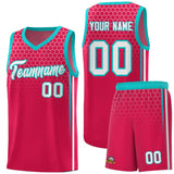 Custom Red Personalized Honeycomb Pattern Sports Uniform Basketball Jersey