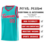 Custom Aqua Personalized Honeycomb Pattern Sports Uniform Basketball Jersey