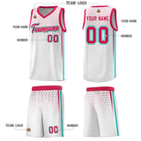 Custom White Personalized Honeycomb Pattern Sports Uniform Basketball Jersey