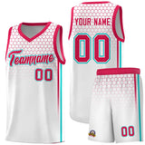 Custom White Personalized Honeycomb Pattern Sports Uniform Basketball Jersey