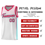 Custom White Personalized Honeycomb Pattern Sports Uniform Basketball Jersey