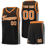 Custom Black Personalized Honeycomb Pattern Sports Uniform Basketball Jersey