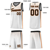 Custom White Personalized Honeycomb Pattern Sports Uniform Basketball Jersey