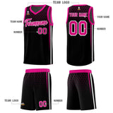 Custom Black Personalized Honeycomb Pattern Sports Uniform Basketball Jersey