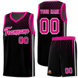 Custom Black Personalized Honeycomb Pattern Sports Uniform Basketball Jersey