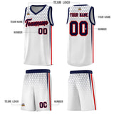 Custom White Personalized Honeycomb Pattern Sports Uniform Basketball Jersey
