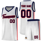 Custom White Personalized Honeycomb Pattern Sports Uniform Basketball Jersey