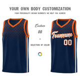 Custom Navy Personalized Honeycomb Pattern Sports Uniform Basketball Jersey