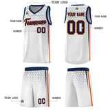 Custom White Personalized Honeycomb Pattern Sports Uniform Basketball Jersey