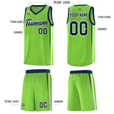 Custom Green Personalized Honeycomb Pattern Sports Uniform Basketball Jersey