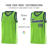 Custom Green Personalized Honeycomb Pattern Sports Uniform Basketball Jersey