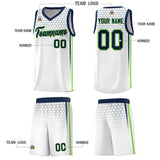 Custom White Personalized Honeycomb Pattern Sports Uniform Basketball Jersey