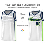 Custom White Personalized Honeycomb Pattern Sports Uniform Basketball Jersey