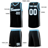 Custom Black Personalized Honeycomb Pattern Sports Uniform Basketball Jersey