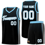 Custom Black Personalized Honeycomb Pattern Sports Uniform Basketball Jersey