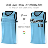 Custom Light Blue Personalized Honeycomb Pattern Sports Uniform Basketball Jersey