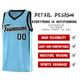 Custom Light Blue Personalized Honeycomb Pattern Sports Uniform Basketball Jersey