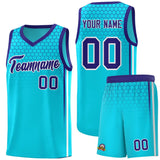 Custom Powder Blue Personalized Honeycomb Pattern Sports Uniform Basketball Jersey
