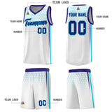 Custom White Personalized Honeycomb Pattern Sports Uniform Basketball Jersey