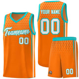 Custom Orange Personalized Honeycomb Pattern Sports Uniform Basketball Jersey