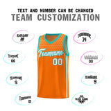 Custom Orange Personalized Honeycomb Pattern Sports Uniform Basketball Jersey
