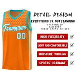 Custom Orange Personalized Honeycomb Pattern Sports Uniform Basketball Jersey