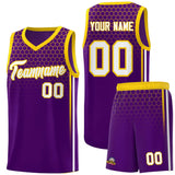 Custom Purple Personalized Honeycomb Pattern Sports Uniform Basketball Jersey