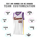 Custom White Personalized Honeycomb Pattern Sports Uniform Basketball Jersey
