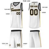 Custom White Personalized Honeycomb Pattern Sports Uniform Basketball Jersey
