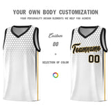 Custom White Personalized Honeycomb Pattern Sports Uniform Basketball Jersey