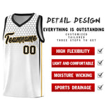 Custom White Personalized Honeycomb Pattern Sports Uniform Basketball Jersey