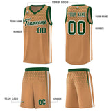 Custom Light Brown Personalized Honeycomb Pattern Sports Uniform Basketball Jersey