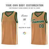 Custom Light Brown Personalized Honeycomb Pattern Sports Uniform Basketball Jersey