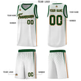 Custom White Personalized Honeycomb Pattern Sports Uniform Basketball Jersey